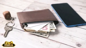 Ví, tiền mặt và điện thoại — minh họa rút tiền từ app tài xỉu